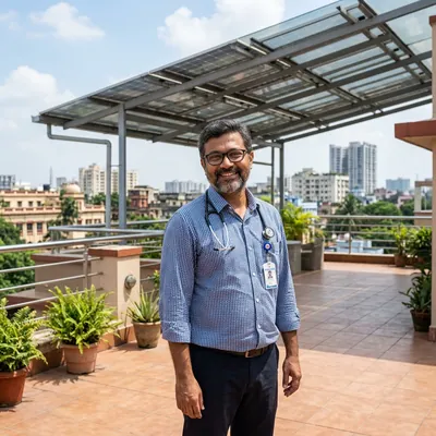Dr. Anirban Mukherjee, clinic and residence solar installation